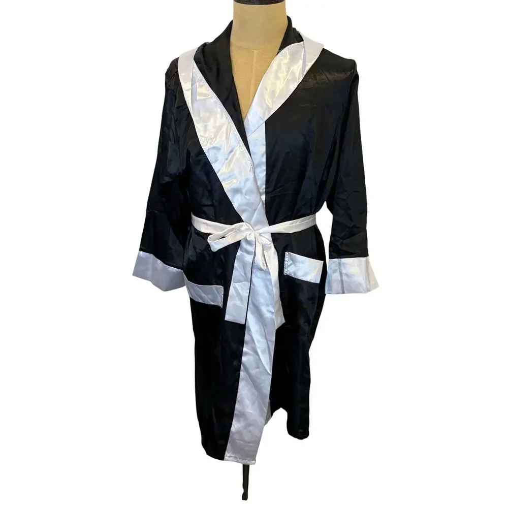 Costume Agent Boxer UFC Fighter  Robe Black White